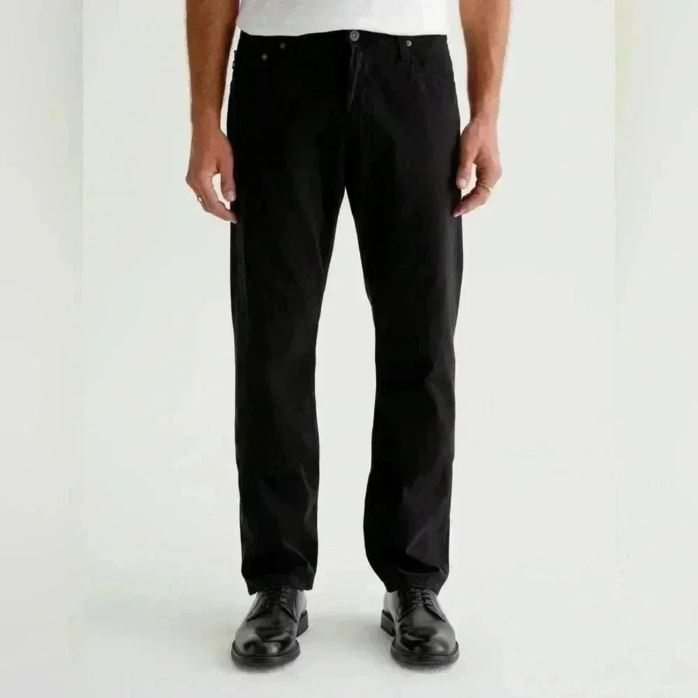 ADRIANO GOLDSCHMIED Men's 36x30 The Graduate SUD Black Pants Tailored Leg